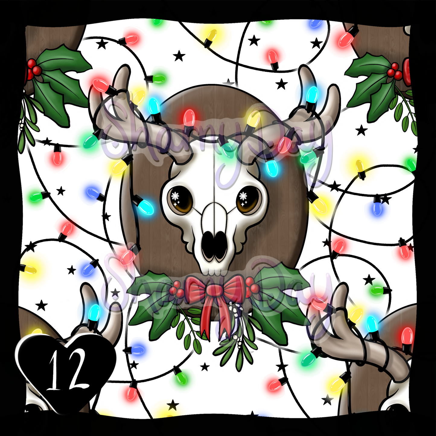 Reindeer Lights Plaque Exclusive Seamless Pattern