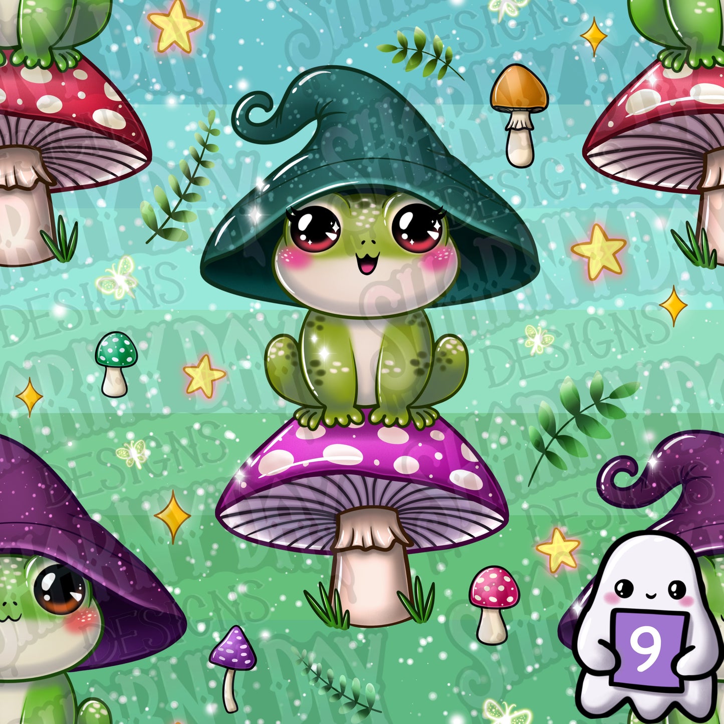 Mystical Froggies Exclusive Seamless Pattern