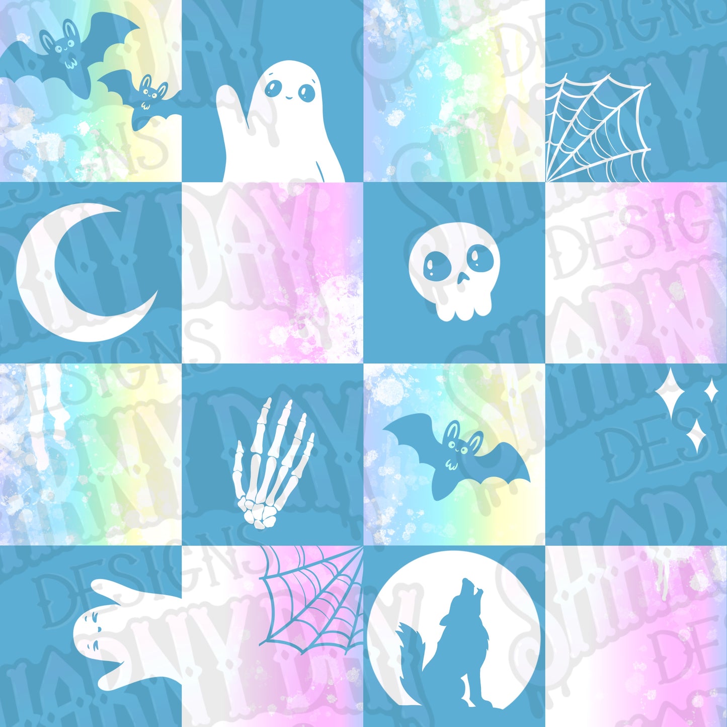 Spoopy Check non-exclusive Seamless Pattern Design