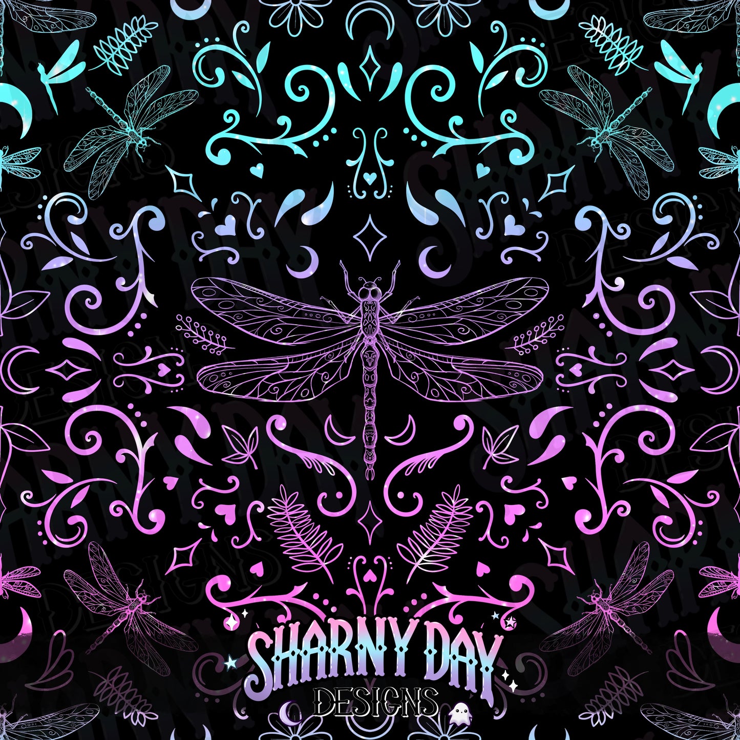 Dragonflies non-exclusive Seamless Pattern Design