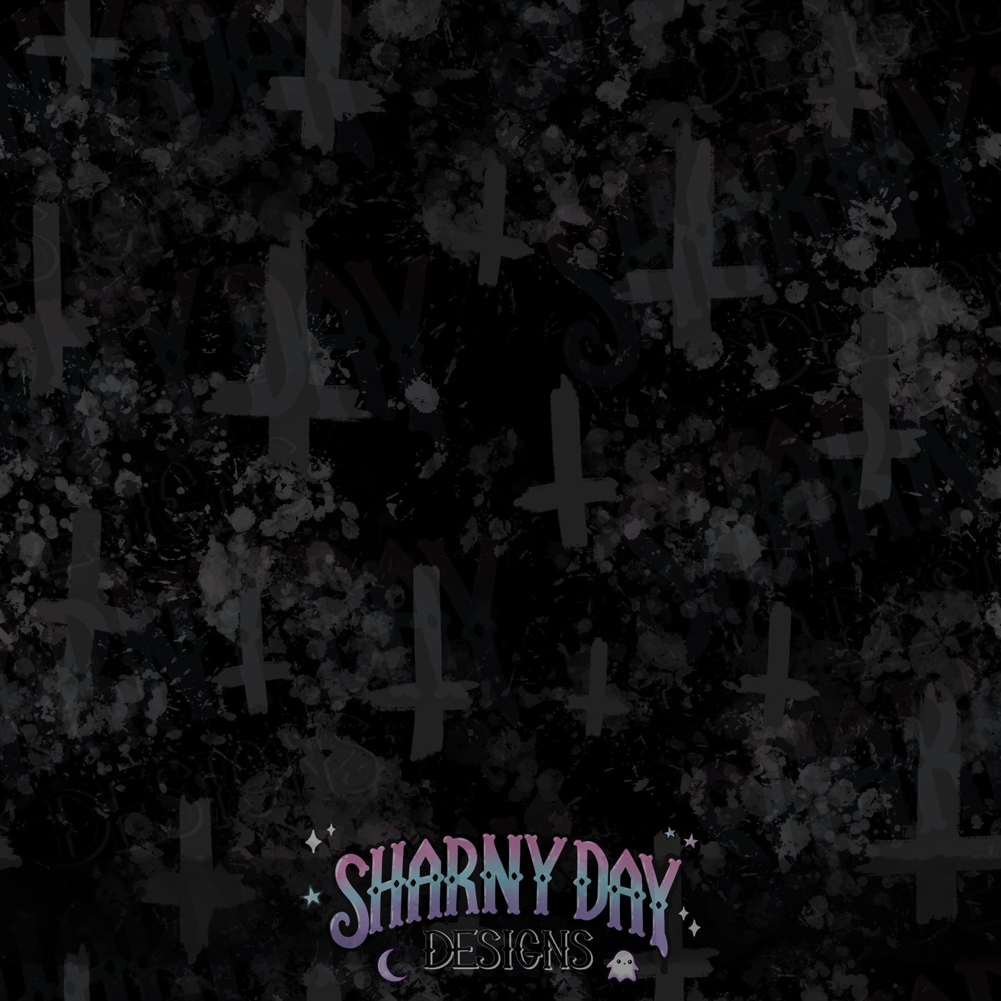 Mono Grunge Crosses non-exclusive Seamless Pattern Design