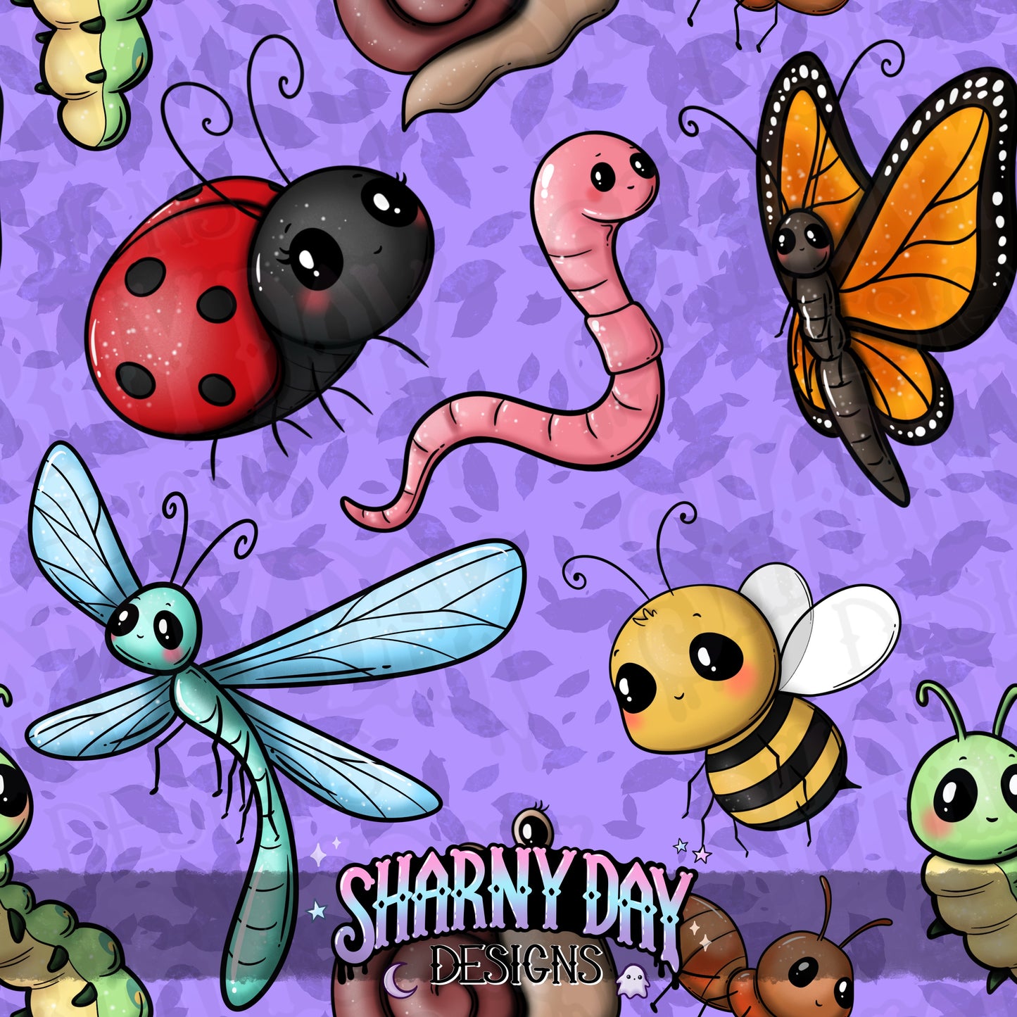 Happy Bugs Exclusive Seamless Pattern Design