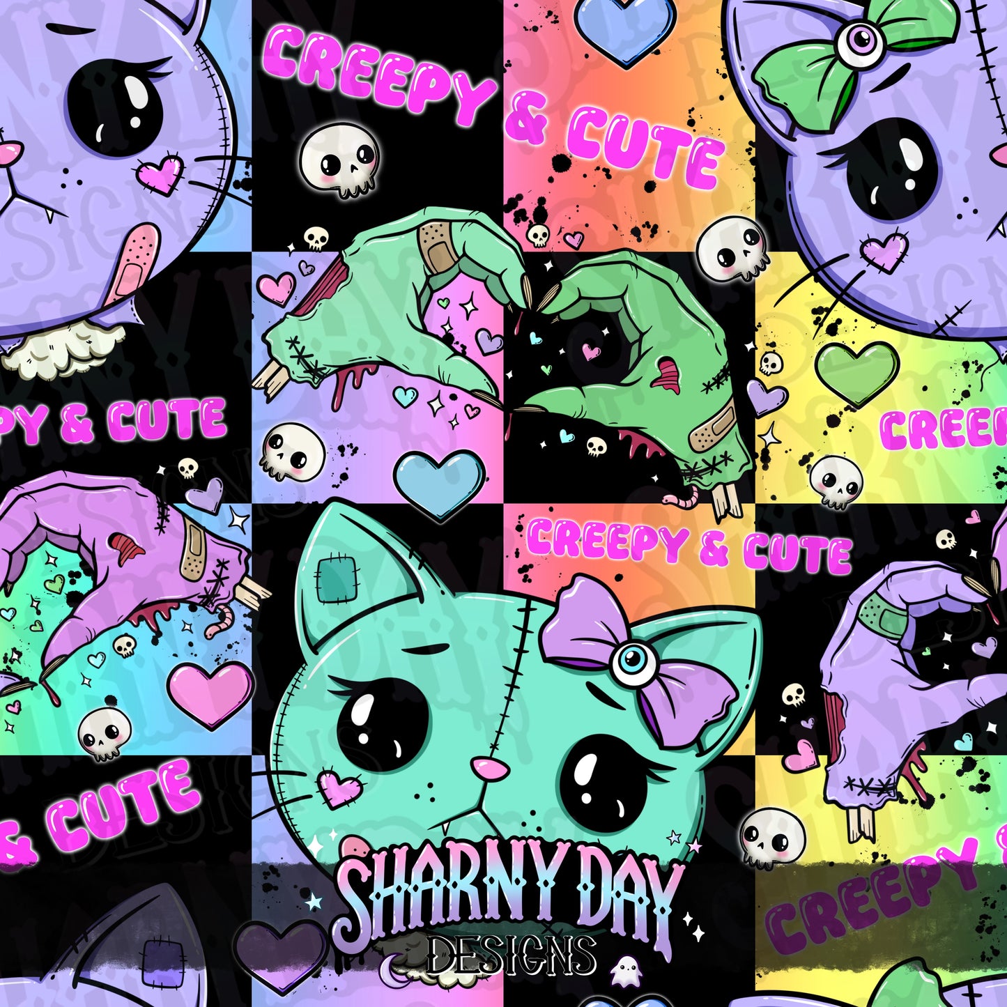Gurokawa Kitty Exclusive Seamless Pattern Design