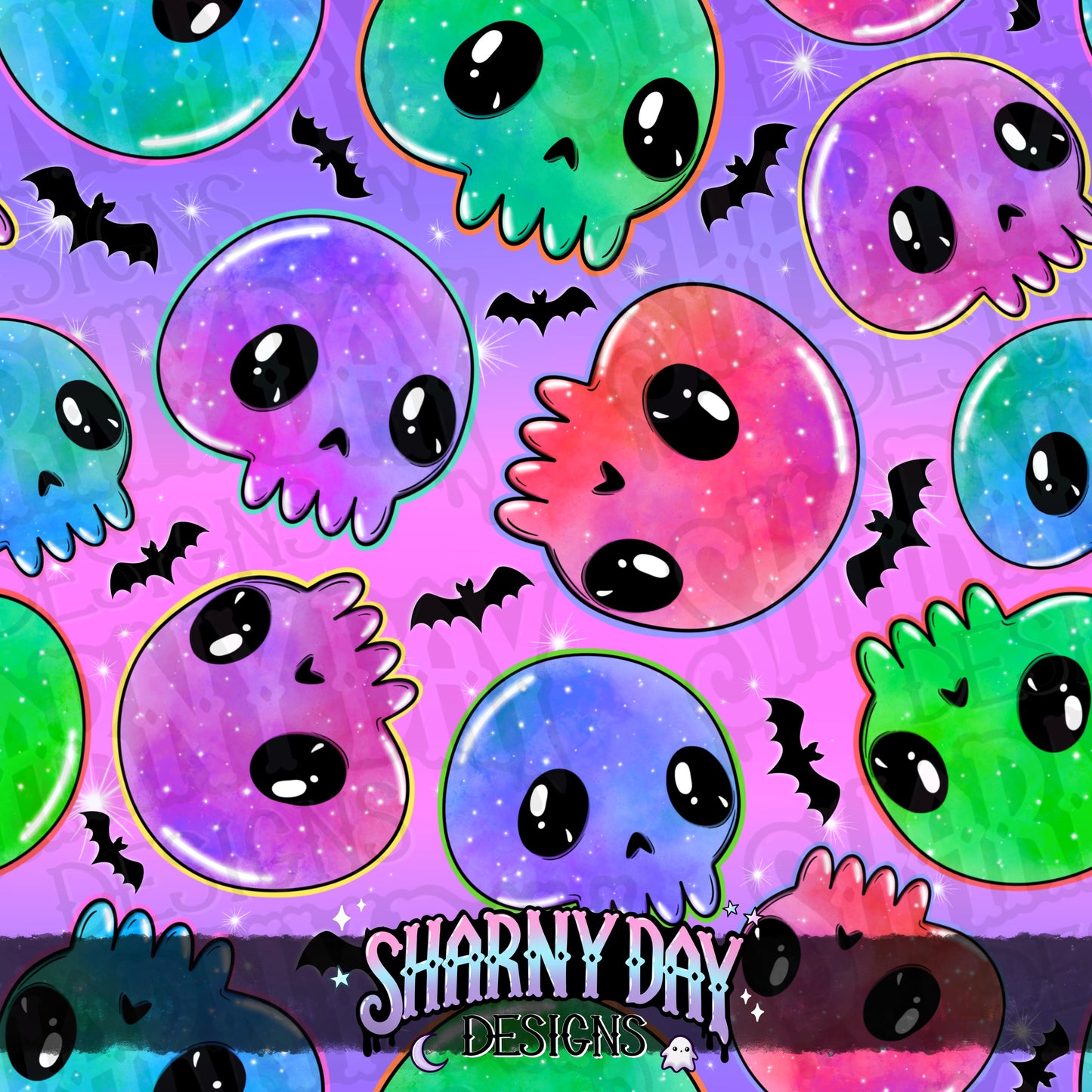 Galaxy Skulls Exclusive Seamless Pattern Design