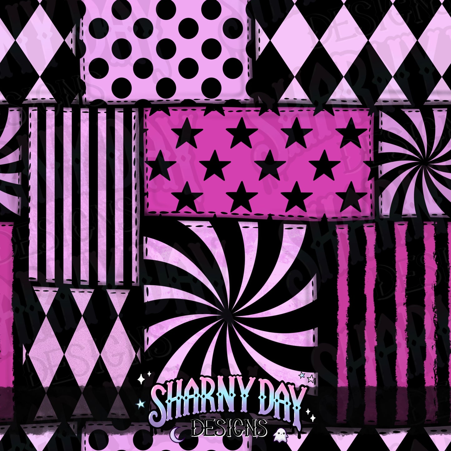 HEXTOBER - Circus Patchwork non-exclusive Seamless Pattern Design