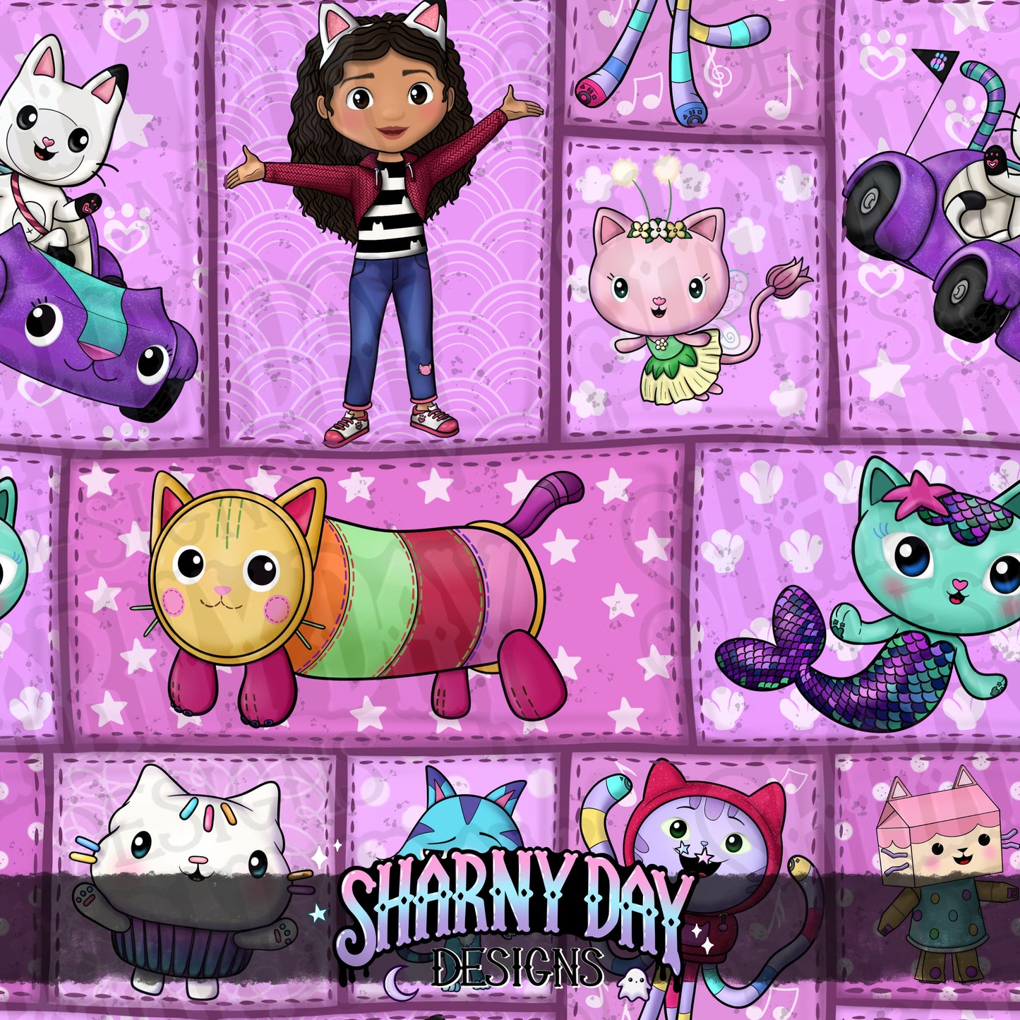 Gabby Girl & Friends non-exclusive Seamless Pattern Design