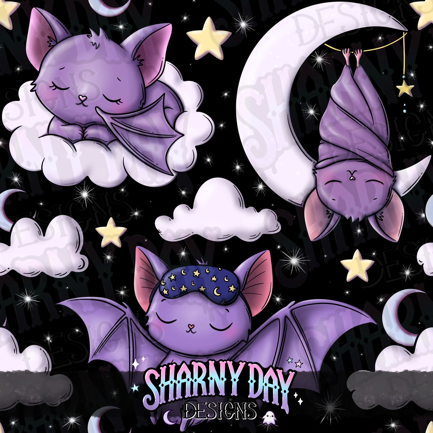 Dreamy Bats Exclusive Seamless Pattern Design