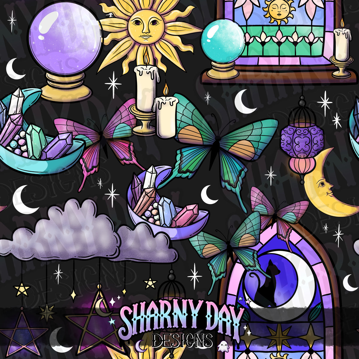 HEXTOBER - Whimsical Vibes non-exclusive Seamless Pattern Design
