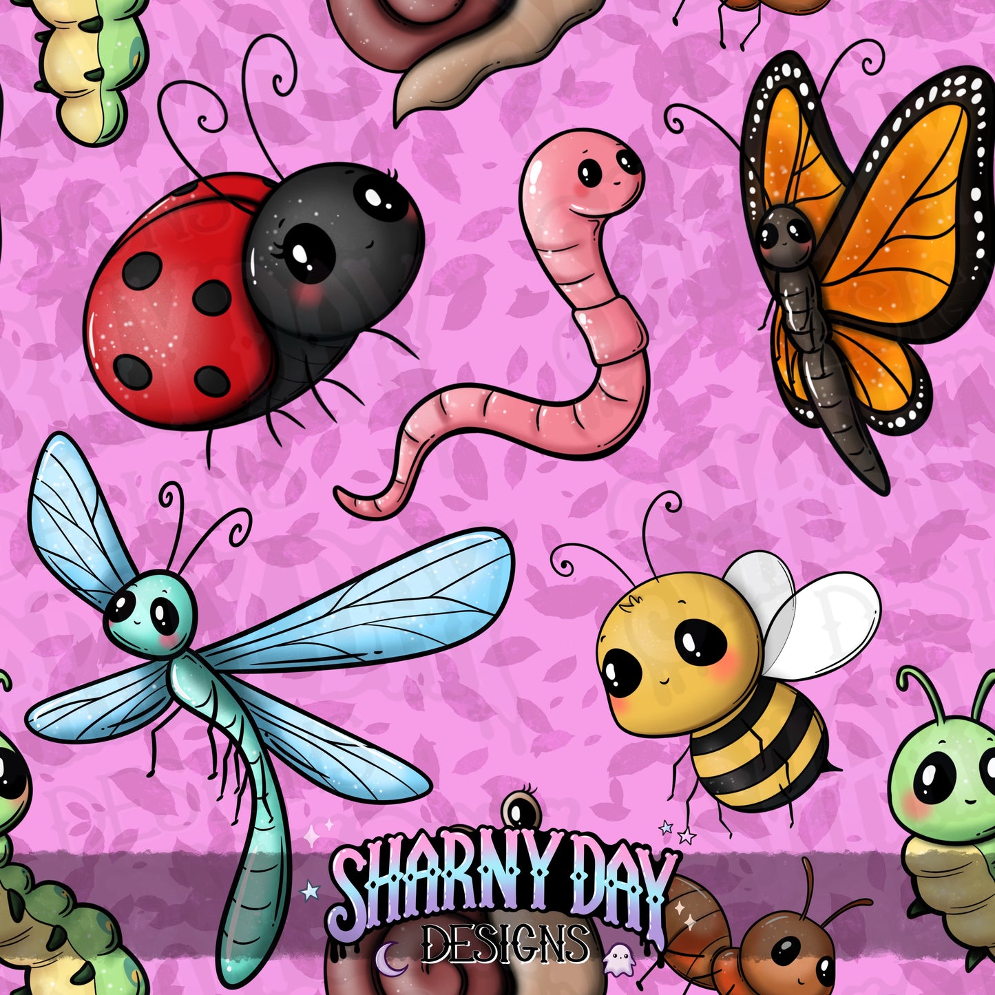 Happy Bugs Exclusive Seamless Pattern Design