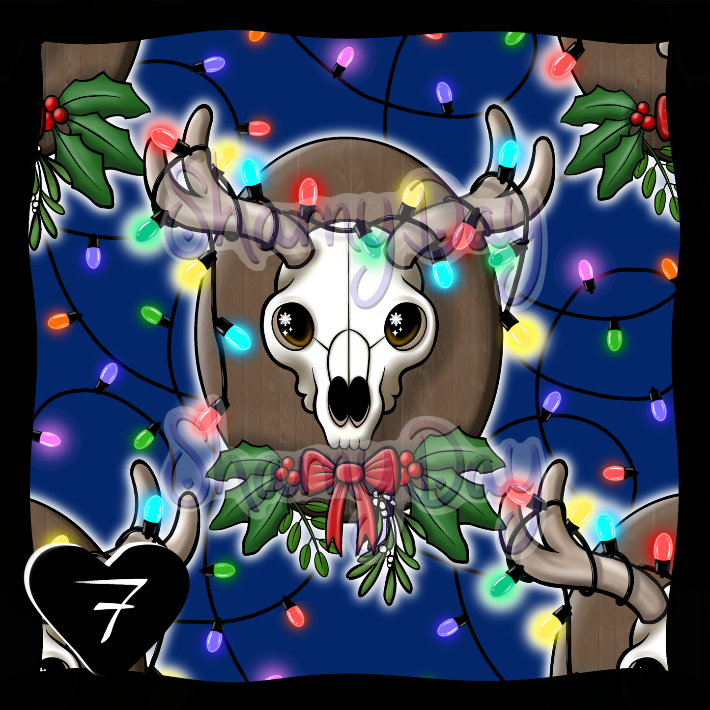 Reindeer Lights Plaque Exclusive Seamless Pattern
