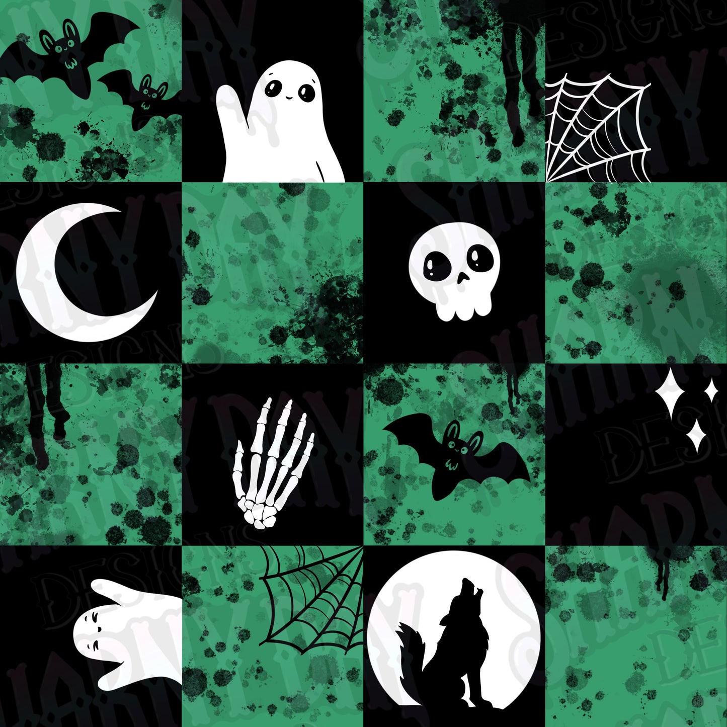 Spoopy Check non-exclusive Seamless Pattern Design
