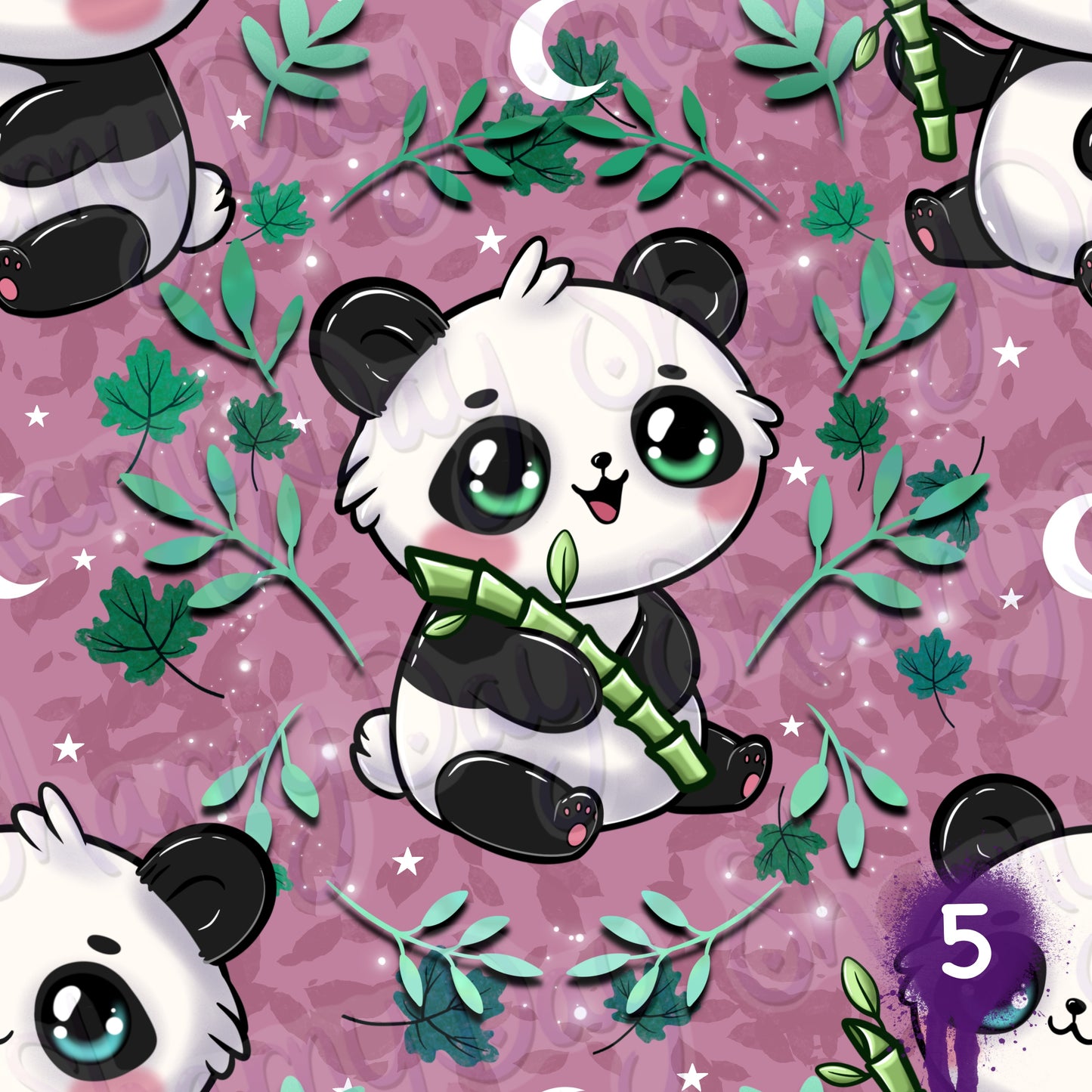 Kawaii Pandas Exclusive Seamless Pattern