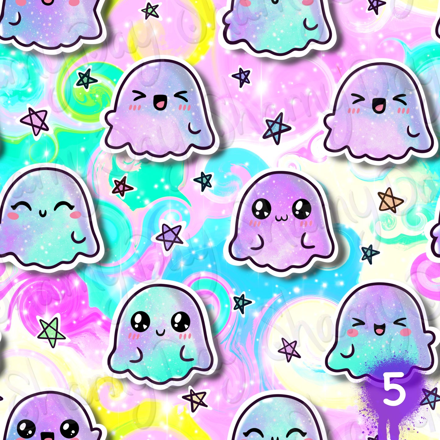 Galaxy Ghosts Exclusive Seamless Pattern