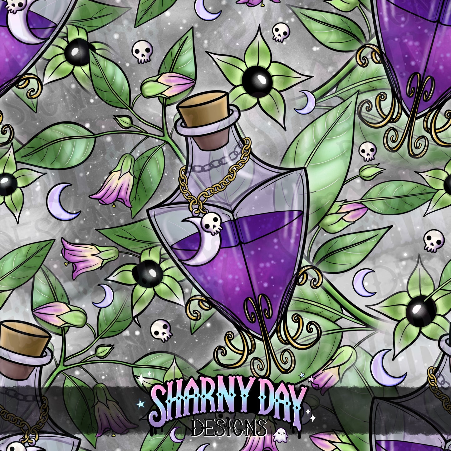 HEXTOBER - Belladonna Limited Exclusive Seamless Pattern