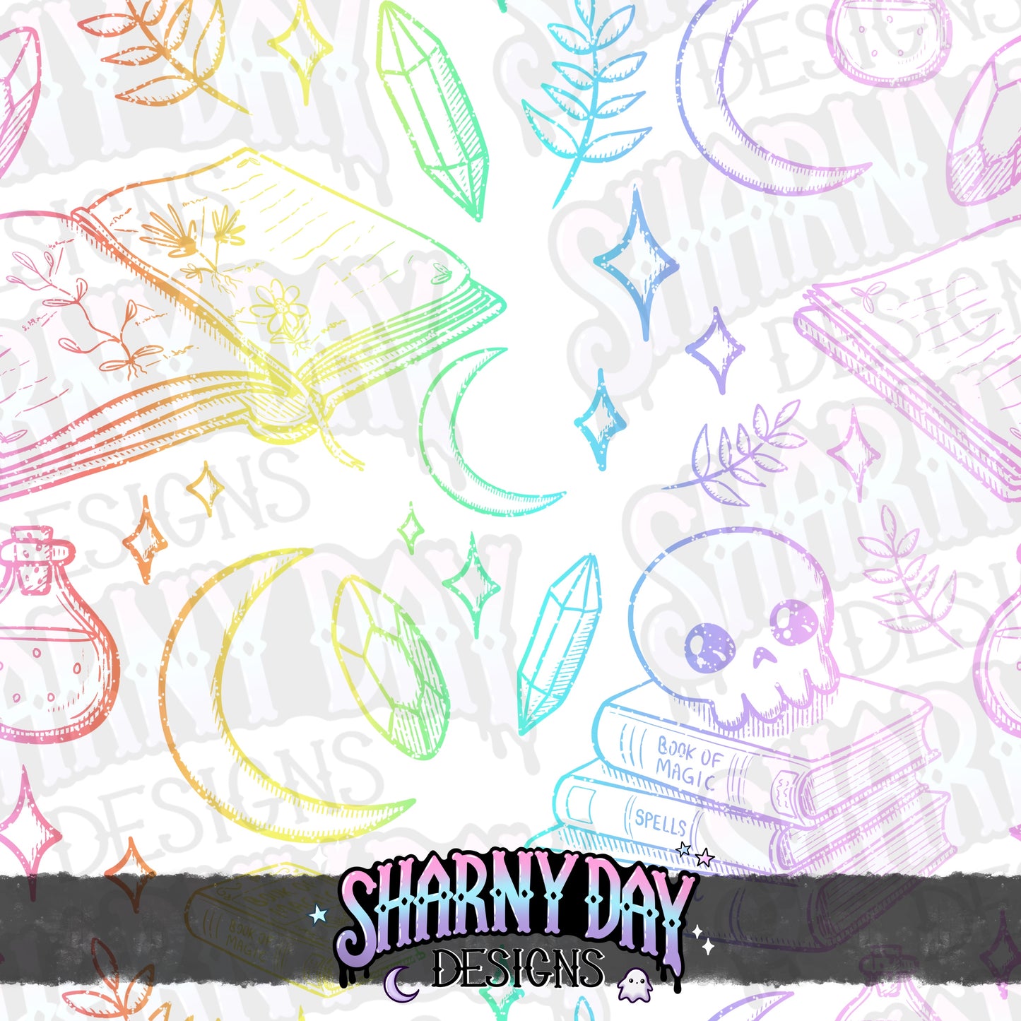 HEXTOBER - Spell Books non-exclusive Seamless Pattern Design