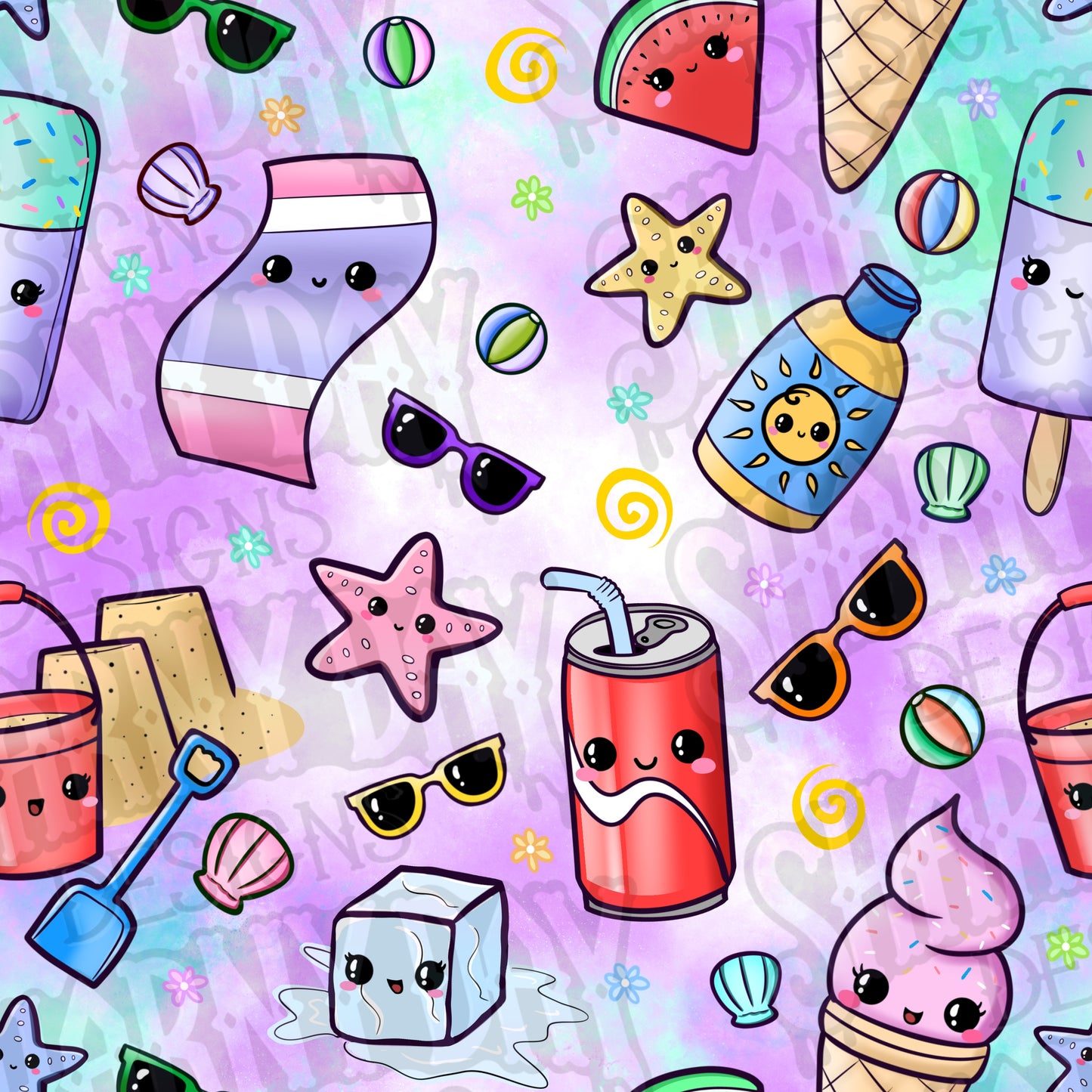 Kawaii Summer Exclusive Seamless Pattern