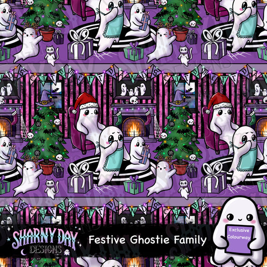 Festive Ghostie Family Exclusive Seamless Pattern Design