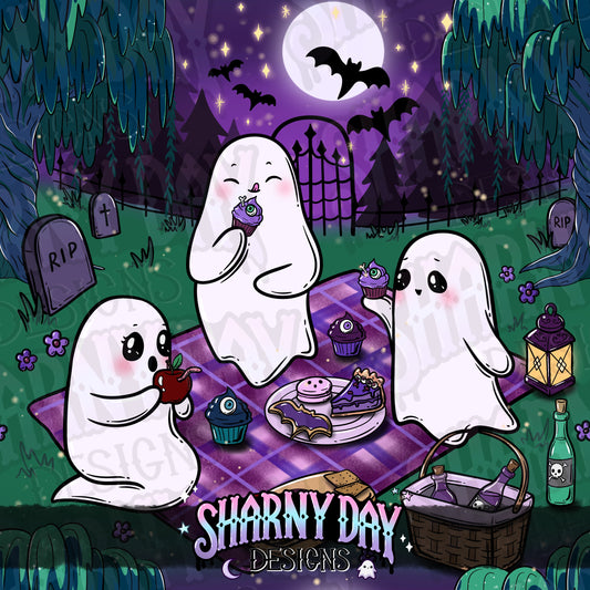 Haunted Graveyard Picnic Limited Seamless Pattern