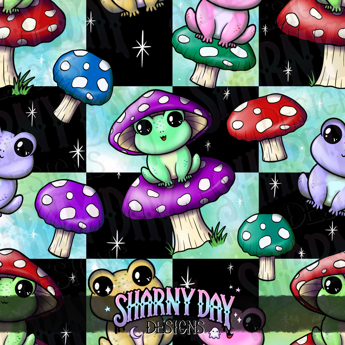 HEXTOBER - This Frog is a Fungi - Exclusive Seamless Pattern Design
