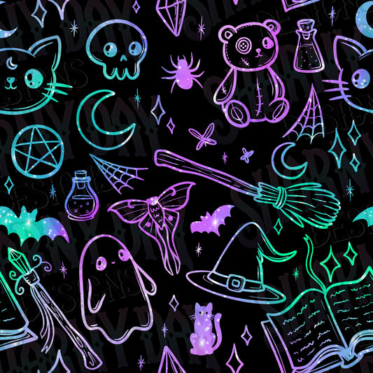 Spoopy Doodles non-exclusive Seamless Pattern Design