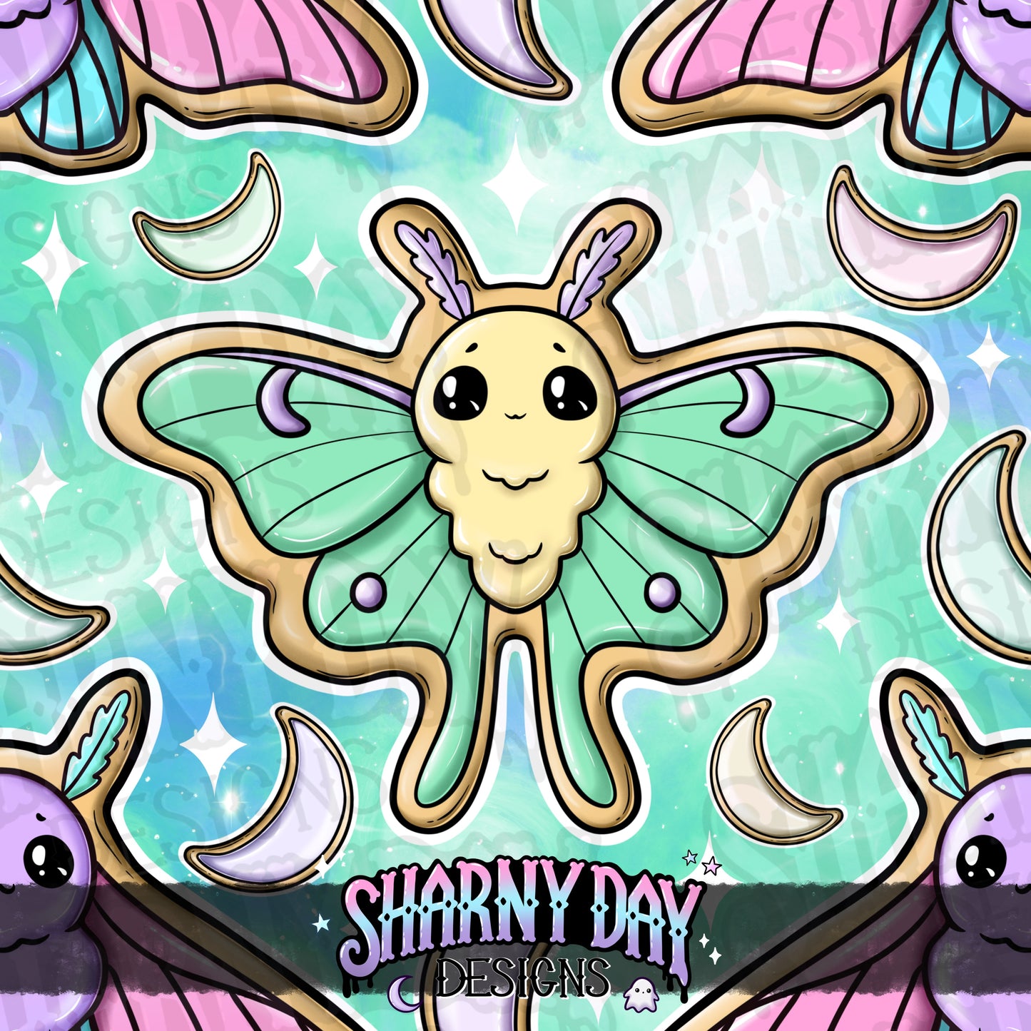 HEXTOBER - Moth Cookies Exclusive Seamless Pattern Design