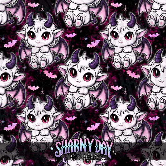 MOXTOBER - Kawaii Demon (Cursed) - Exclusive Seamless Pattern Design