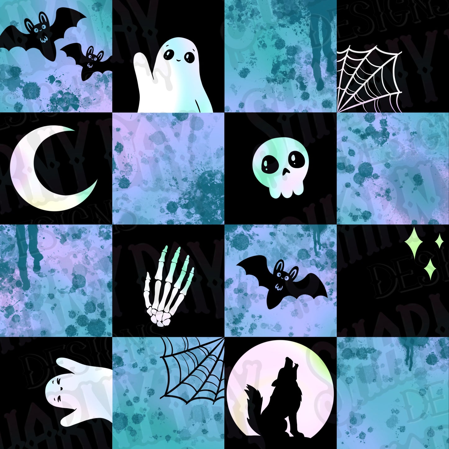 Spoopy Check non-exclusive Seamless Pattern Design