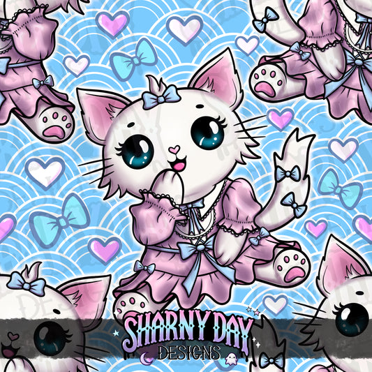 HEXTOBER - Lolita Kitty Limited Seamless Pattern - FREE SUB