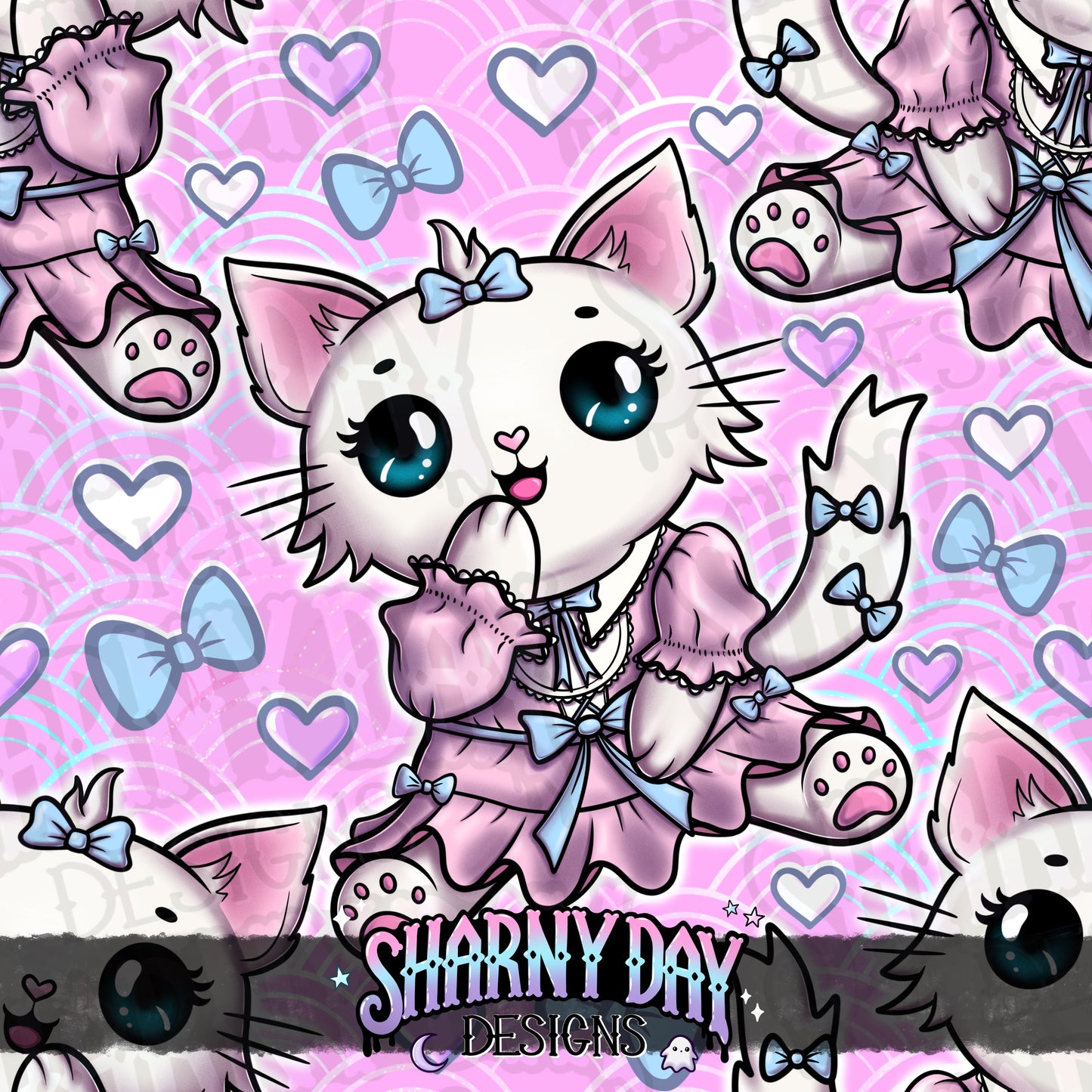HEXTOBER - Lolita Kitty Limited Seamless Pattern - FREE SUB