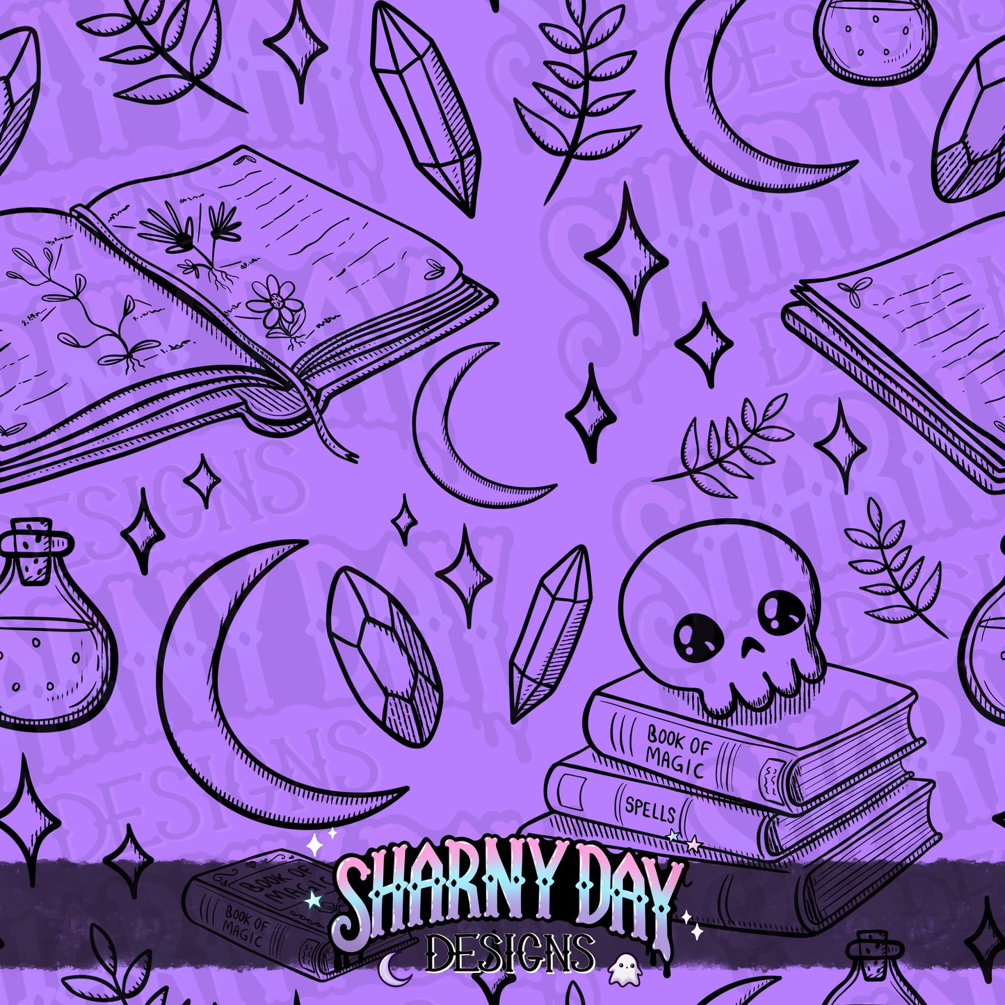 HEXTOBER - Spell Books non-exclusive Seamless Pattern Design