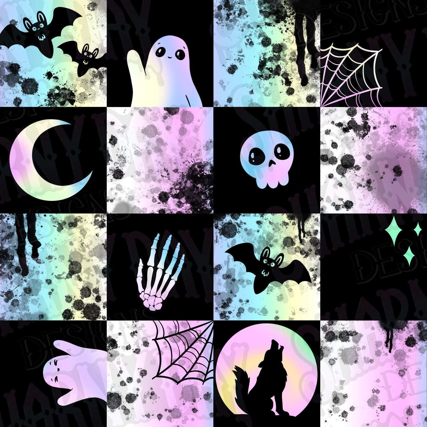 Spoopy Check non-exclusive Seamless Pattern Design