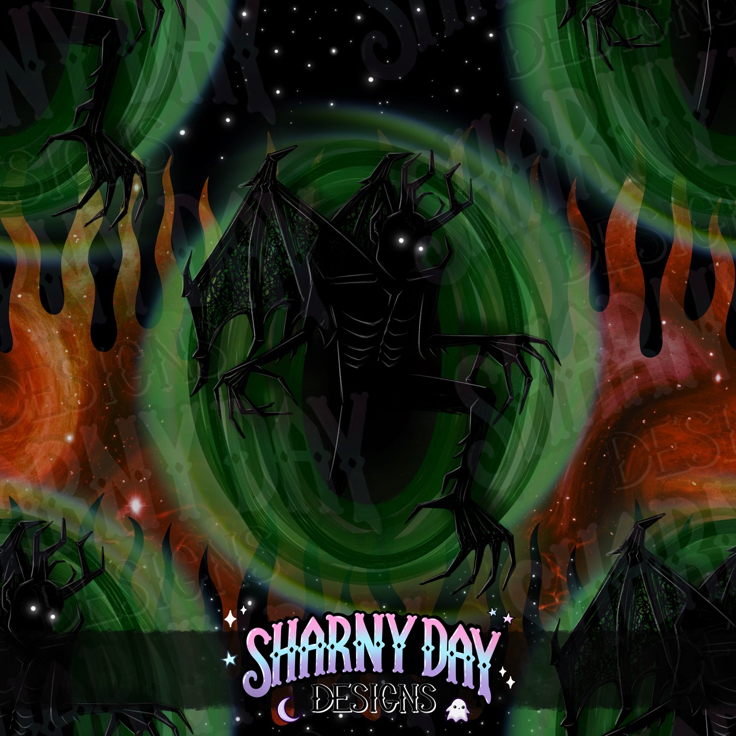 HEXTOBER - Void Demon Exclusive Seamless Pattern Design + FREE sub