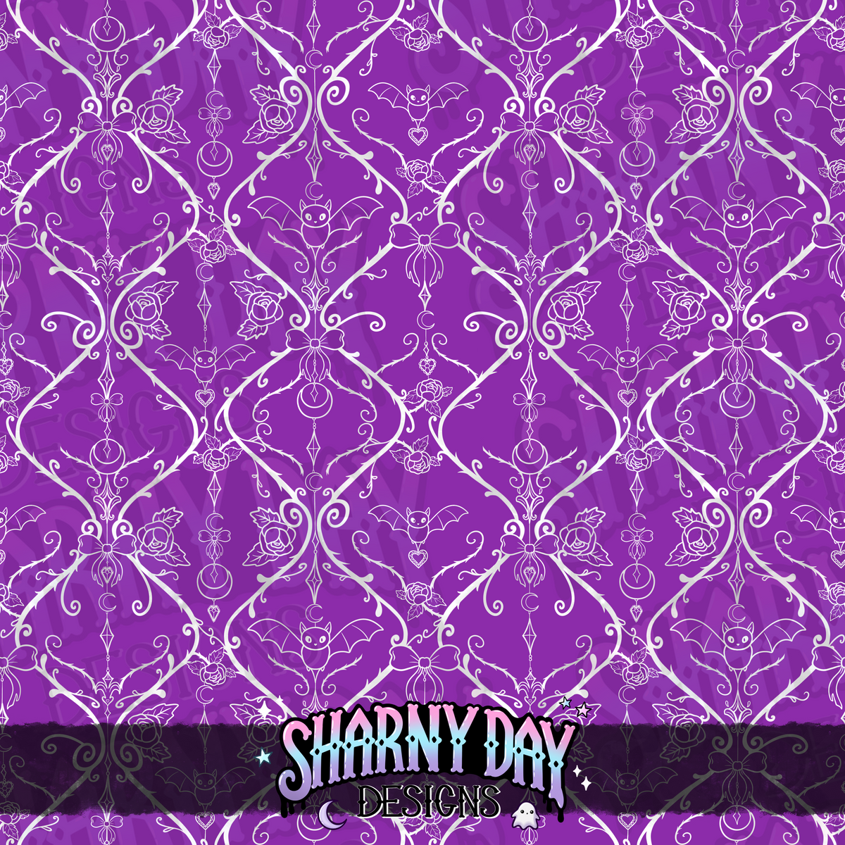 HEXTOBER - Gothic Bats and Bows (lattice) - non-exclusive Seamless Pattern Design