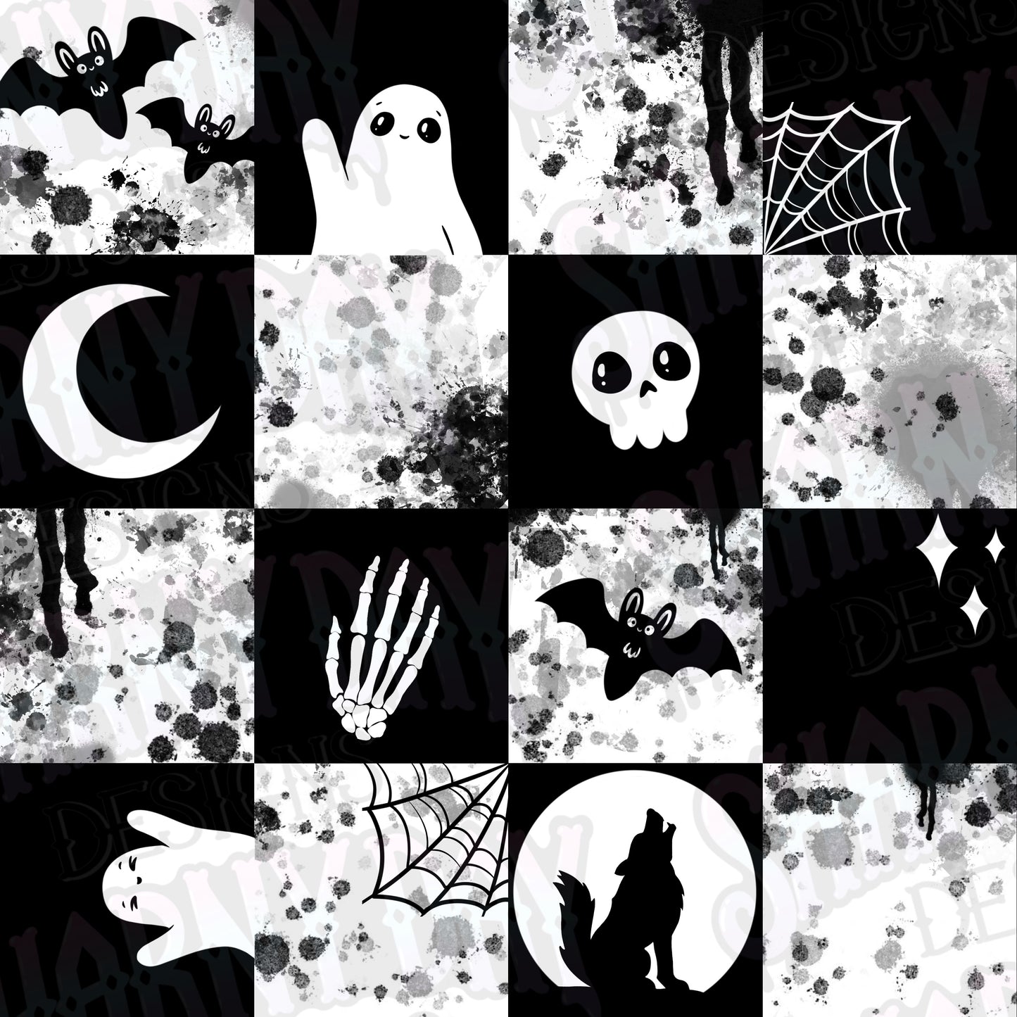 Spoopy Check non-exclusive Seamless Pattern Design