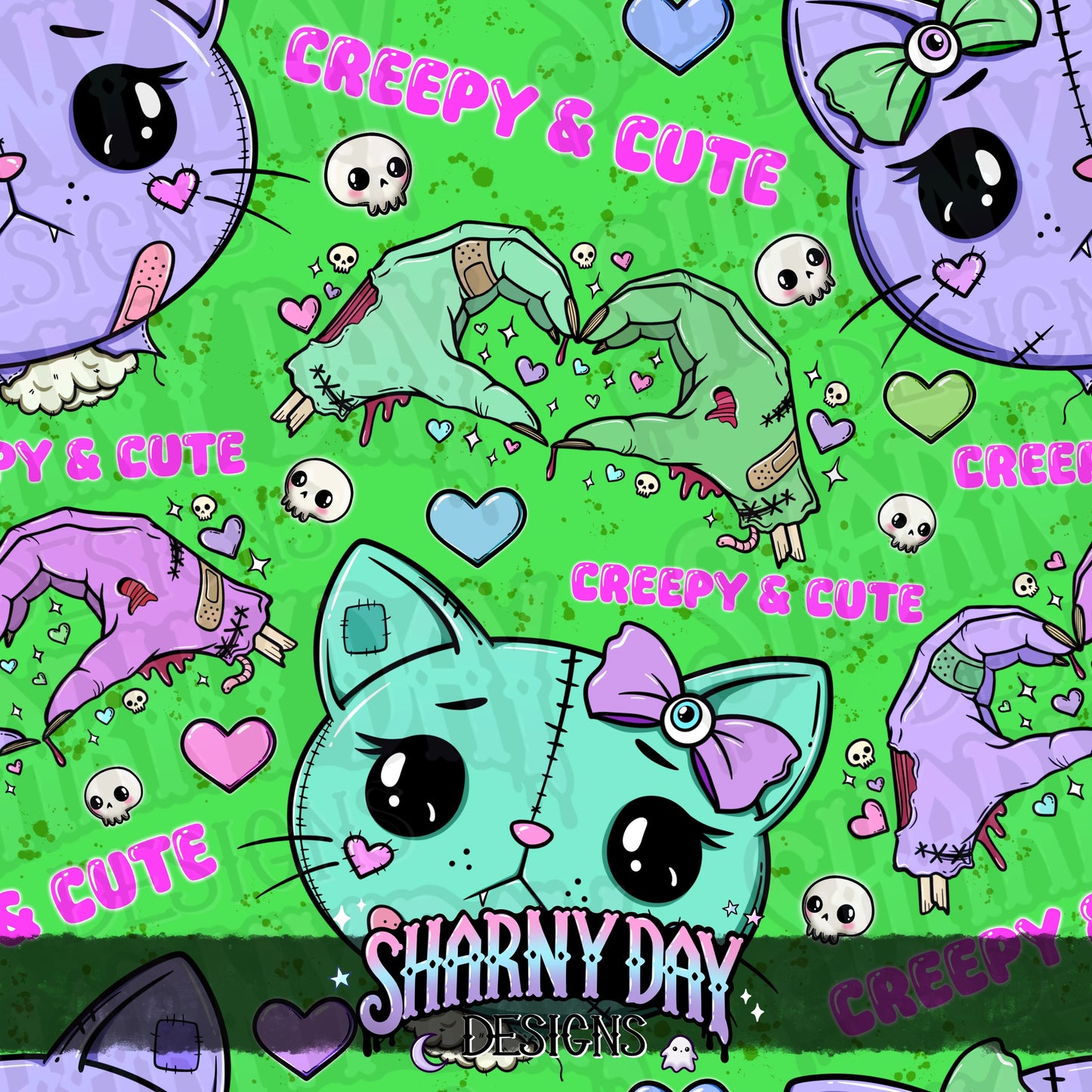 Gurokawa Kitty Exclusive Seamless Pattern Design