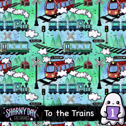 To the Trains Exclusive Seamless Pattern