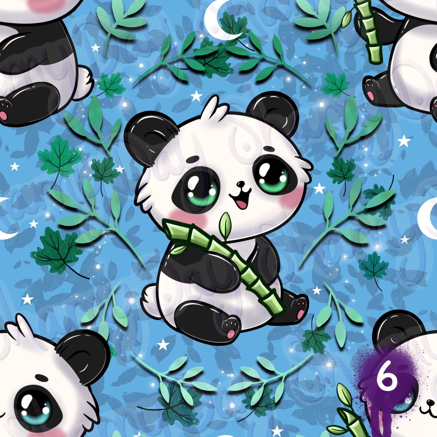 Kawaii Pandas Exclusive Seamless Pattern