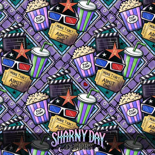 I Heart Movies Limited Seamless Pattern