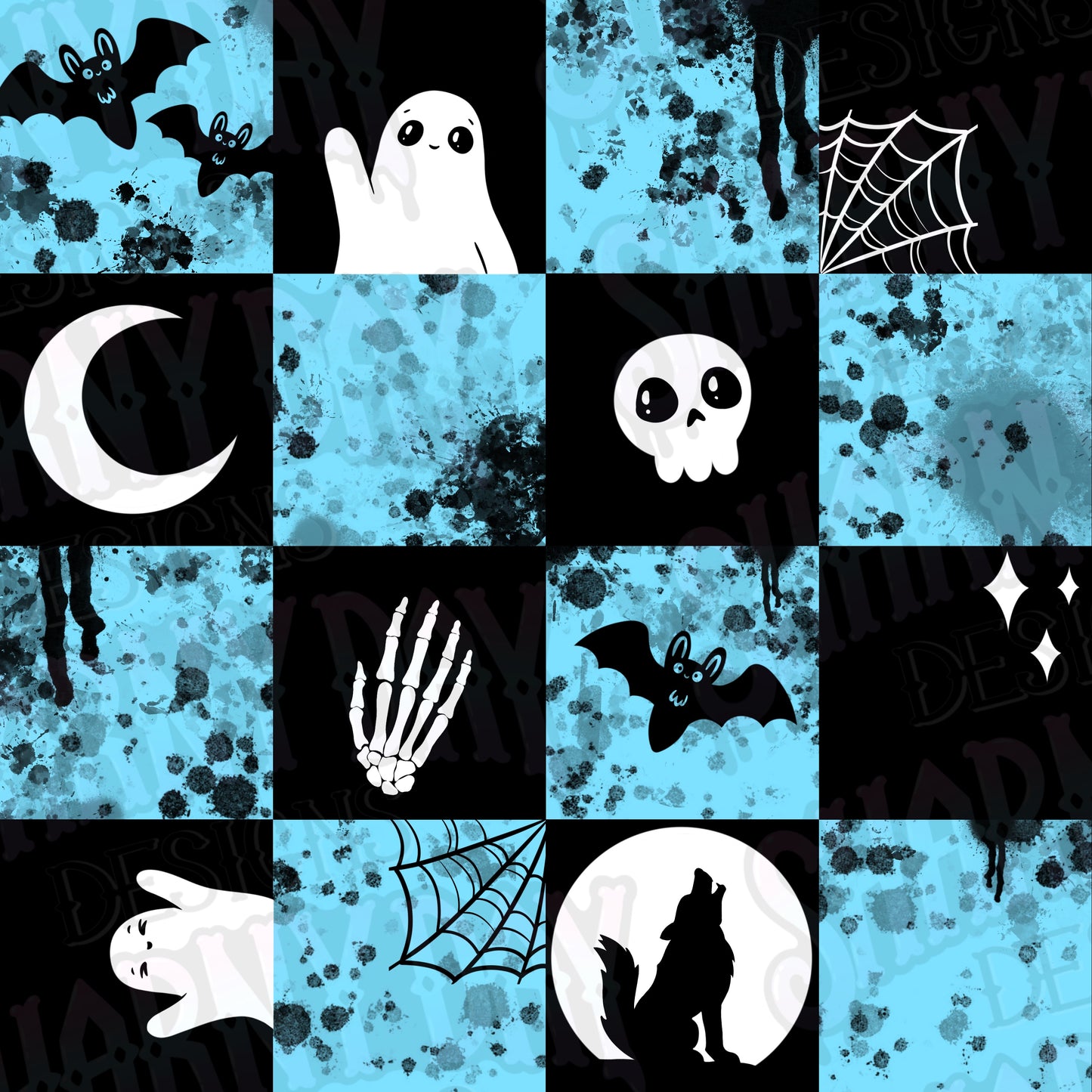 Spoopy Check non-exclusive Seamless Pattern Design