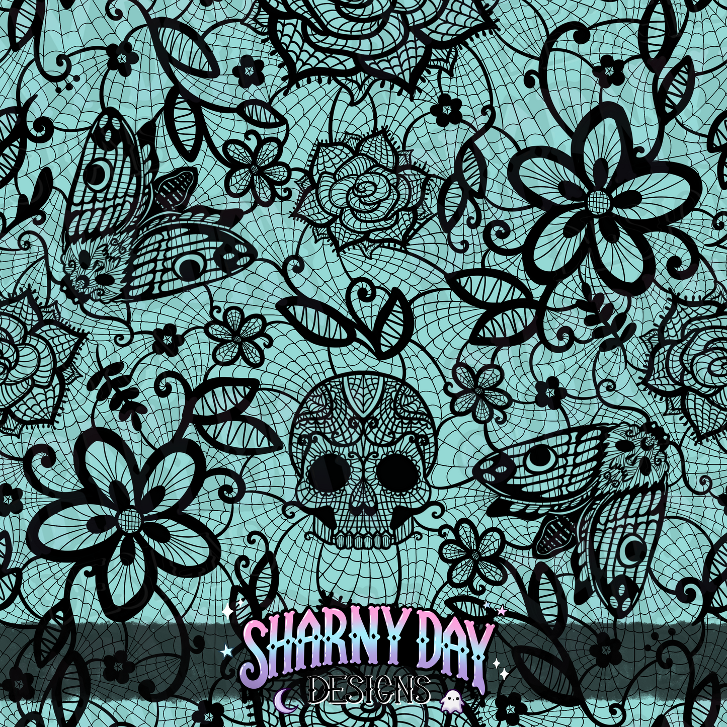 HEXTOBER - Gothic Floral Lace non-exclusive Seamless Pattern Design