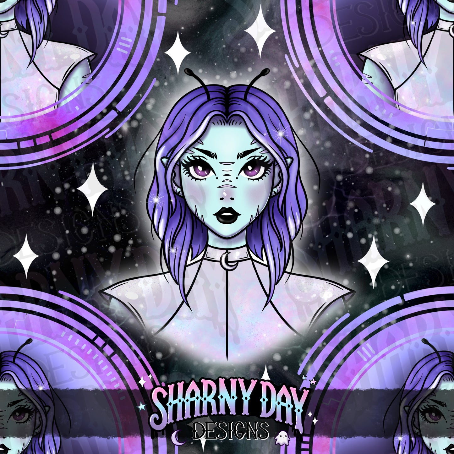 HEXTOBER - Galaxy Girl Limited Seamless Pattern