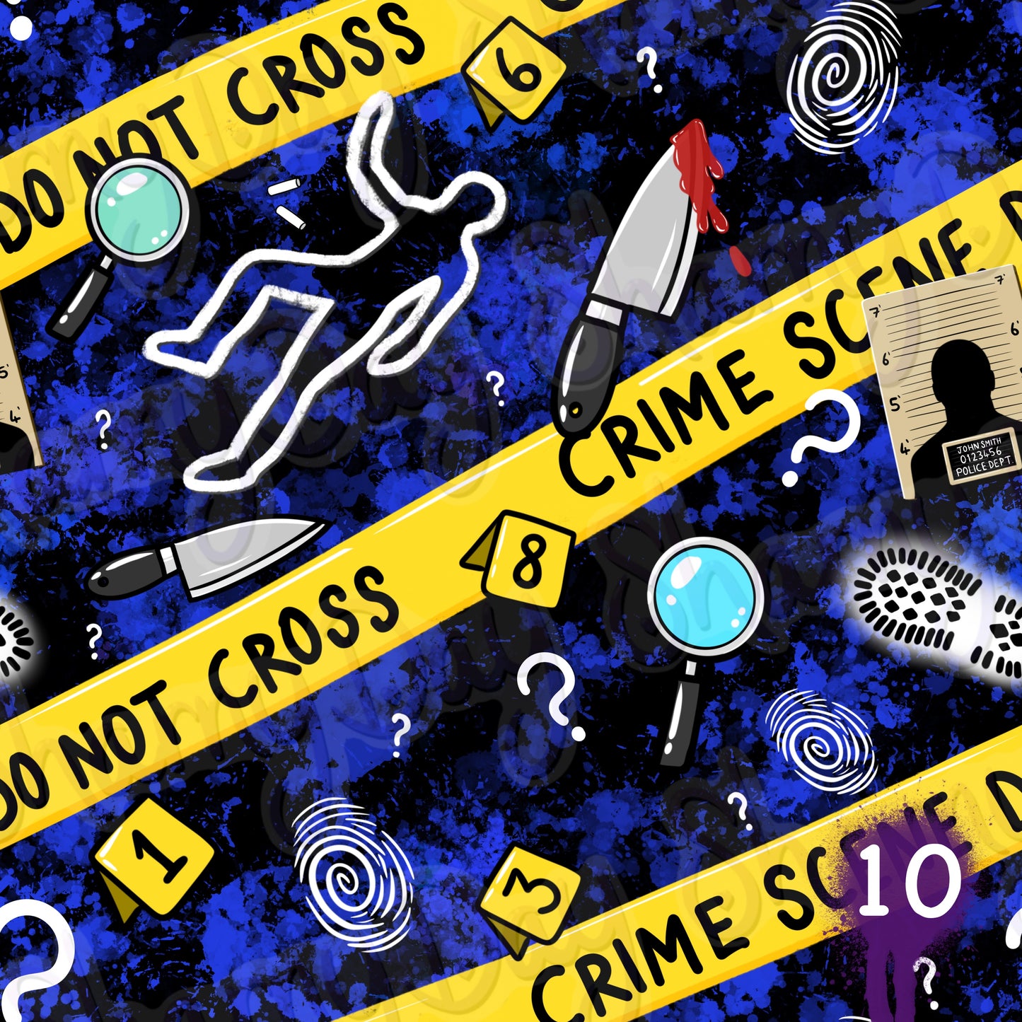 Crime Scene Exclusive Seamless Pattern