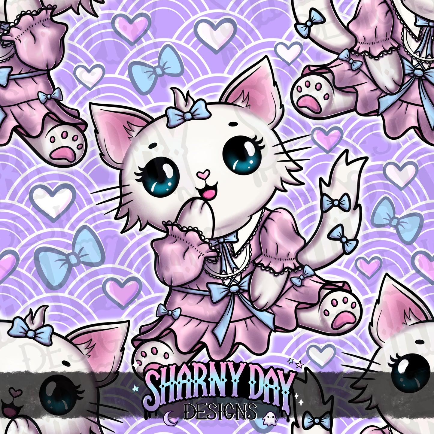 HEXTOBER - Lolita Kitty Limited Seamless Pattern - FREE SUB