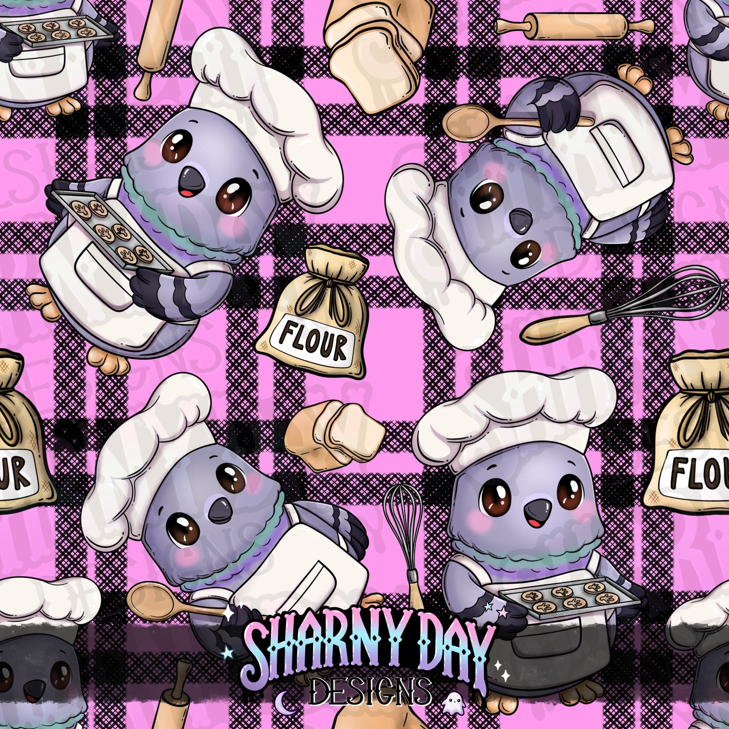 Baker Pigeon Exclusive Seamless Pattern Design