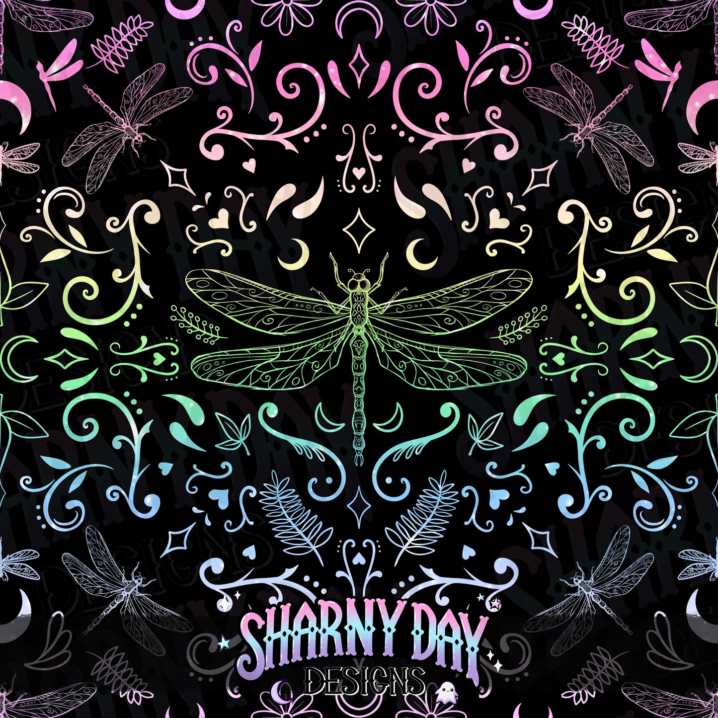 Dragonflies non-exclusive Seamless Pattern Design