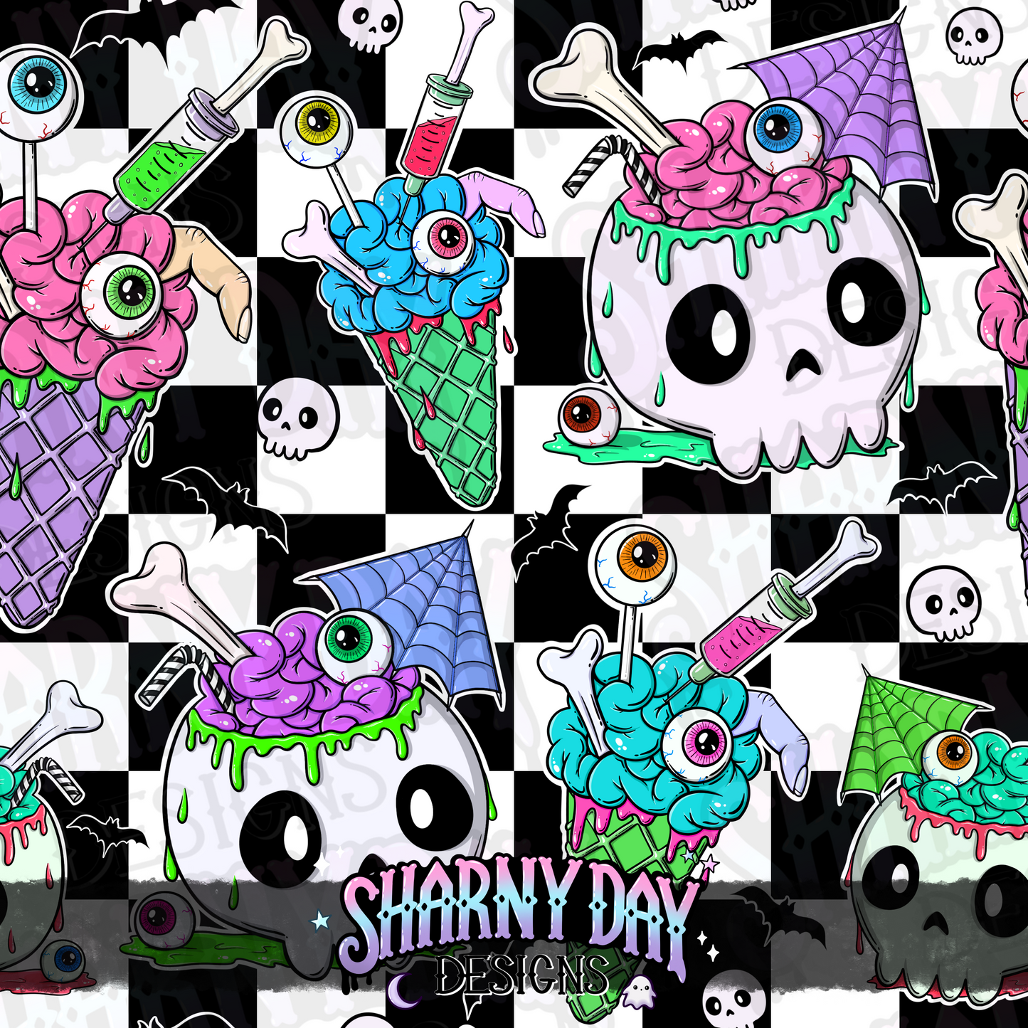 Zombie Sweet Treats Exclusive Seamless Pattern Design