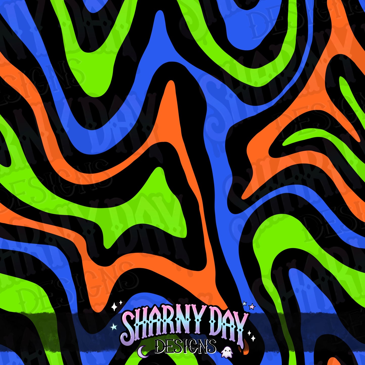 Retro Swirly Vibes Exclusive Seamless Pattern Design