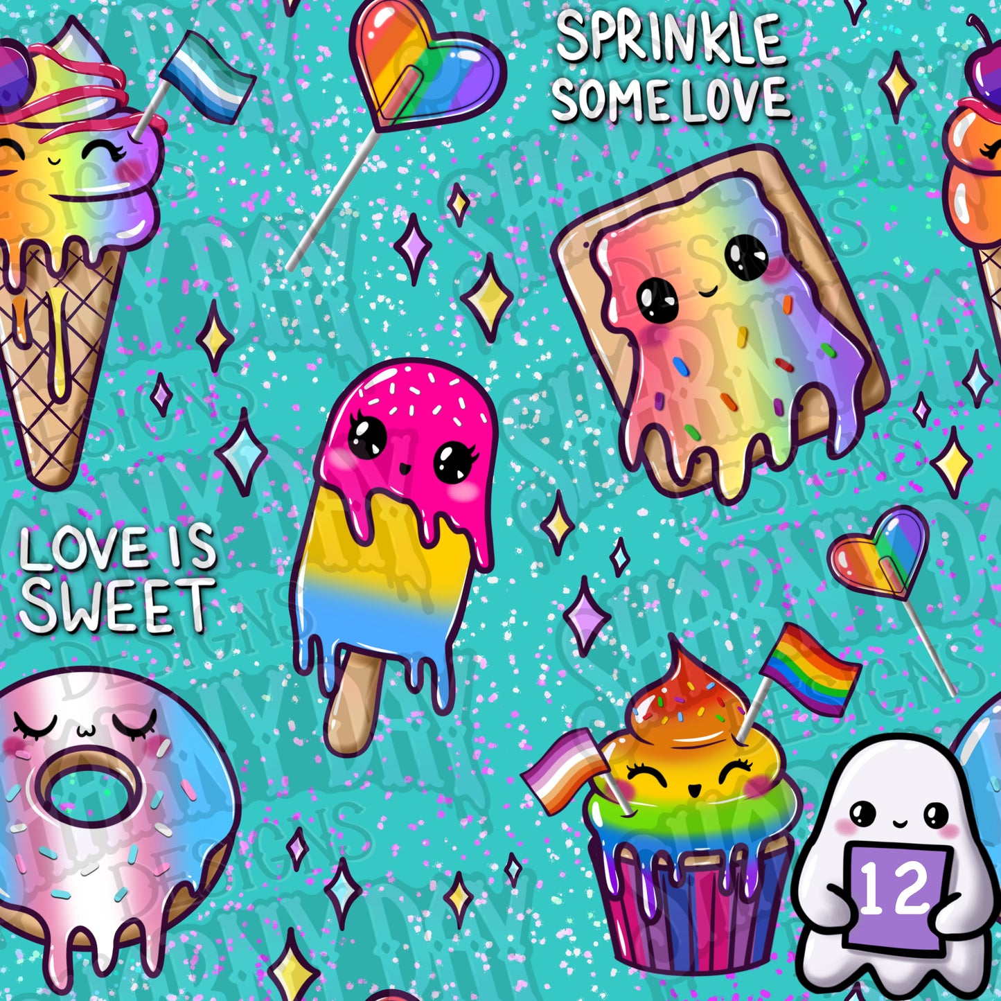 Kawaii Pride Sweet Treats Exclusive Seamless Pattern