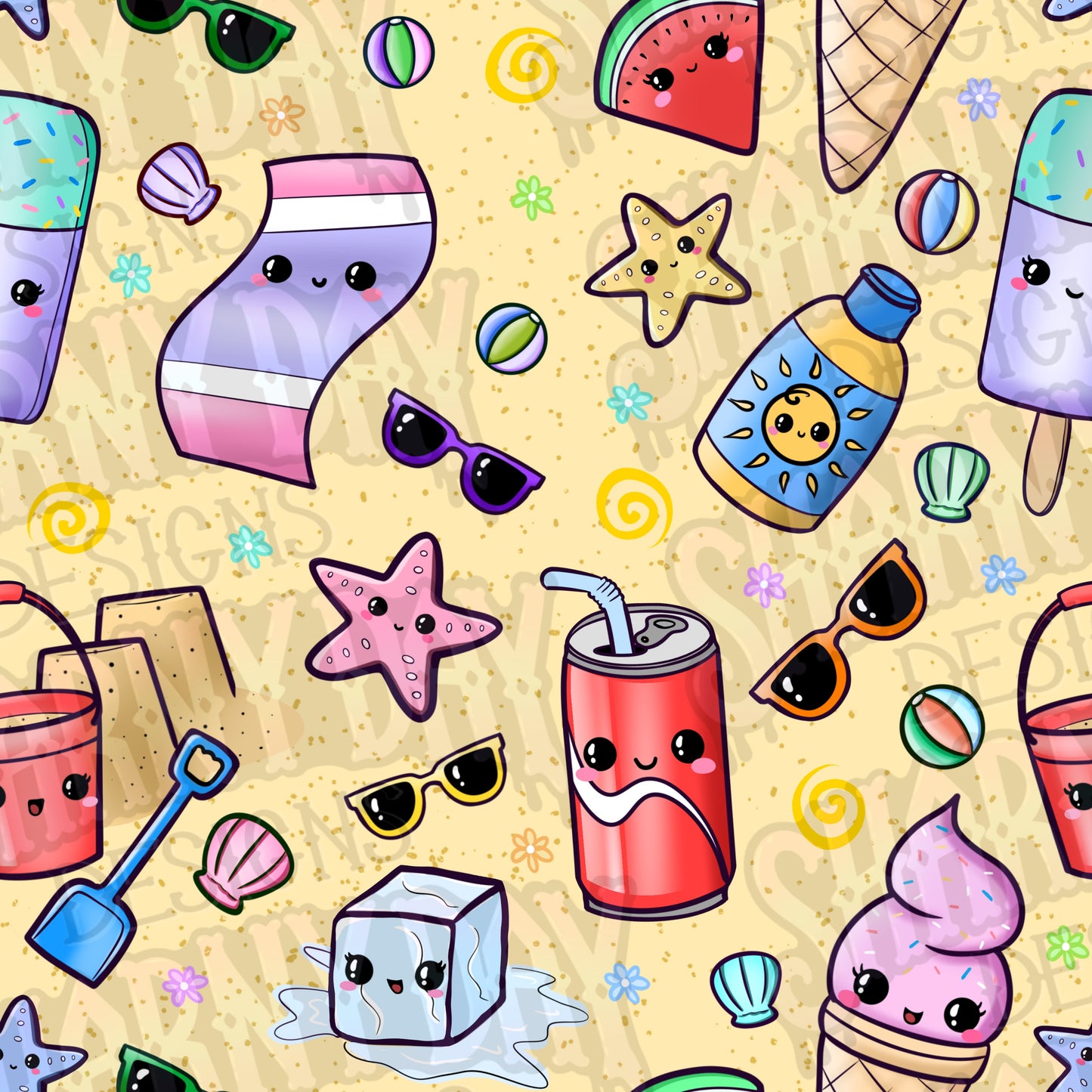 Kawaii Summer Exclusive Seamless Pattern