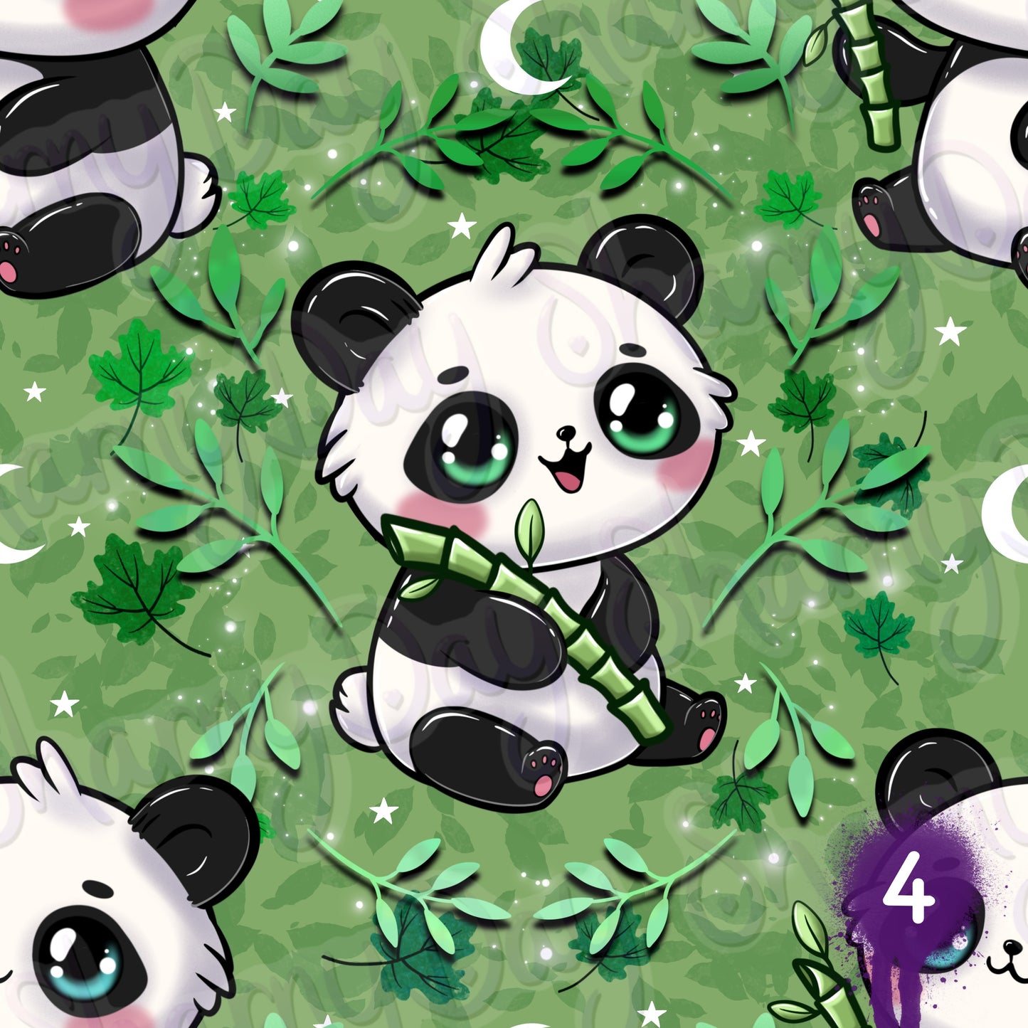 Kawaii Pandas Exclusive Seamless Pattern